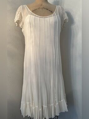 Teri Jon Ricky Freeman Dress 100% Silk Ivory, Size 12 , ORP $420